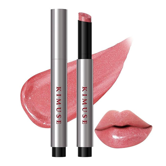 KIMUSE Lip Plumper, Hydrating Korean Lip Gloss, Click Tinted Lip Balm Solid Lipstick for Plumps & Moisturizes, Long-wearing All-in-one Lip Plumping, Gloss, Balm