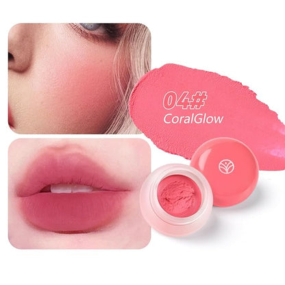 YOUNG VISION Lip & Cheek Pudding Pot – Multi-Use Soft Matte Cream Blush, Buildable Lightweight Formula Lips and Cheeks Tint, 5g/0.17oz