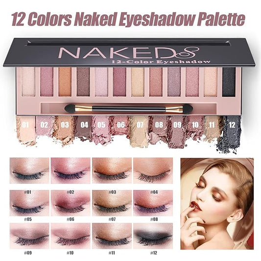 All in One Makeup Kit for Women Full Kit, 12 Colors Eyeshadow, Foundation & Primer, Lipsticks, Mascara, Makeup Brush & Sponge, Brow Pencil & Soap, Eyeliner, Contour Stick, Cosmetics Bag