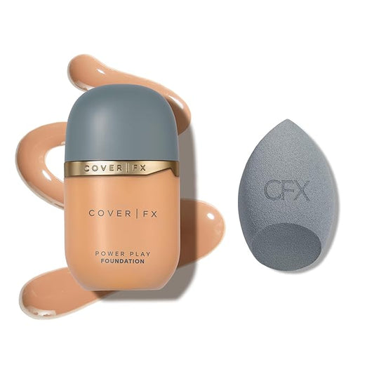 Power Play Liquid Foundation - Shade M2 + Full Face Blending Sponge