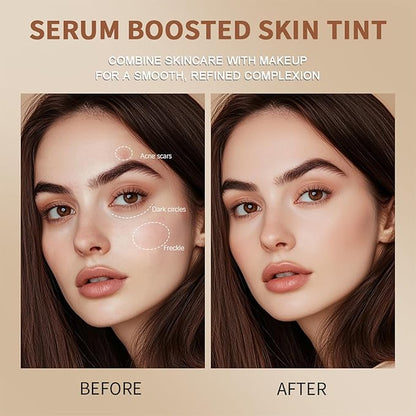 Foundation Stick Beauty Balm Serum Boosted Skin Tint - Solid 𝗧𝗶𝗻𝘁𝗲𝗱 Moisturizing Serum Contour Stick Foundation, Hydrates, Smooths Full Coverage, Natural Finish Makeup #02