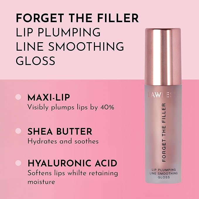 Forget the Filler Lip Plumping Line Smoothing Gloss - Candy Sky - Premium Volumizing Lip Gloss with Natural Ingredients Designed to Plump, Firm, and Hydrate Lips 0.11 oz