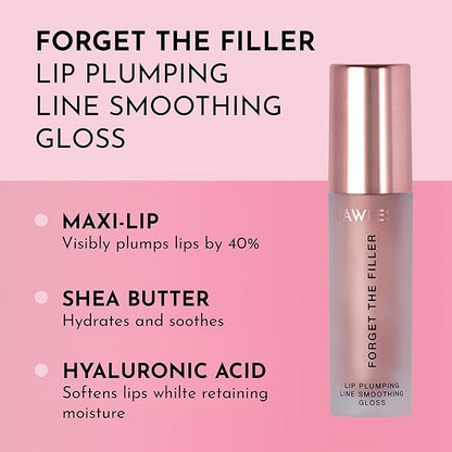 Forget the Filler Lip Plumping Line Smoothing Gloss - Candy Sky - Premium Volumizing Lip Gloss with Natural Ingredients Designed to Plump, Firm, and Hydrate Lips 0.11 oz
