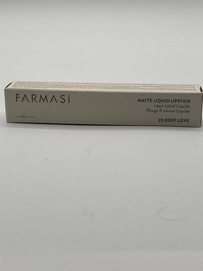 FARMASi Liquid Matte Lipstick, 20 DEEP LOVE, 4g/0.14oz - Long-Lasting, Intense Matte Finish, Highly Pigmented, Bold Color, Lightweight Formula, Non-Drying, Smudge-Proof, Full Coverage