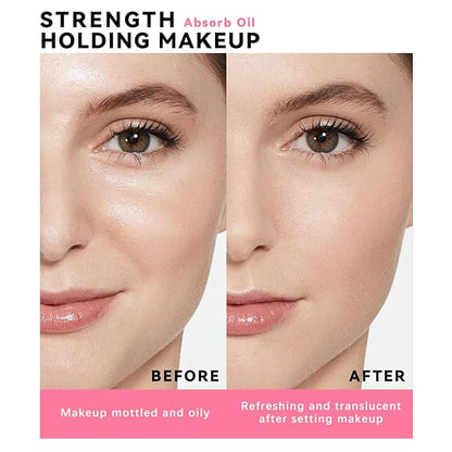 Oil Control Primer Balm, Jelly Face Pressed Powder 3D Blurring Balm Matte Concealer Cream Setting Powder, 12H Waterproof Lightweight Long Lasting Flawless Skin Matte Primer for All Skin Types