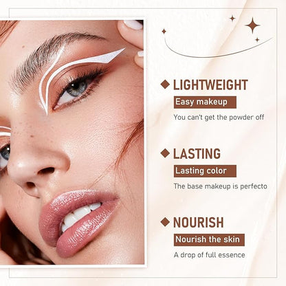 Flawless Eraser Foundation Stick,Korean Hydrating Lightweight Foundation Stick with Brush,Multi-Use Foundation Stick Makeup, Waterproof Thin and Cover Blemishes for All Skin Types (ivory white, 01)