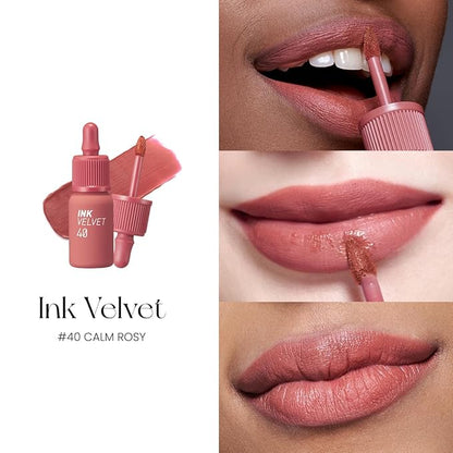 Peripera Ink the Velvet Lip Tint - High Pigment Color, Longwear, Weightless, Not Animal Tested, Gluten-Free, Paraben-Free (040 CALM ROSY(NEW))