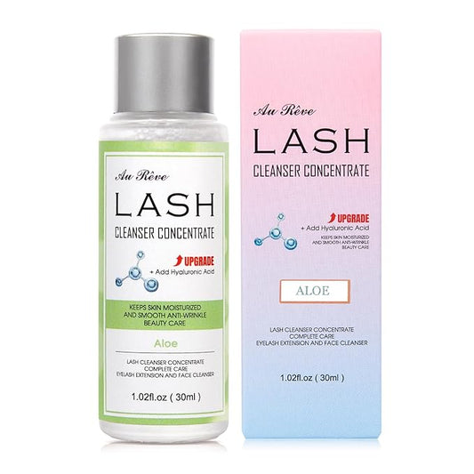 Lash Shampoo Concentrate 30ml Lash Cleanser Concentrate Add Hyaluronic Acid Oil-Free Lash Extension Shampoo Perfect for Salon，Aloe