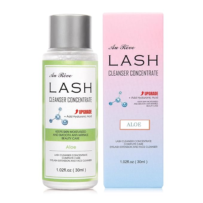 Lash Shampoo Concentrate 30ml Lash Cleanser Concentrate Add Hyaluronic Acid Oil-Free Lash Extension Shampoo Perfect for Salon，Aloe