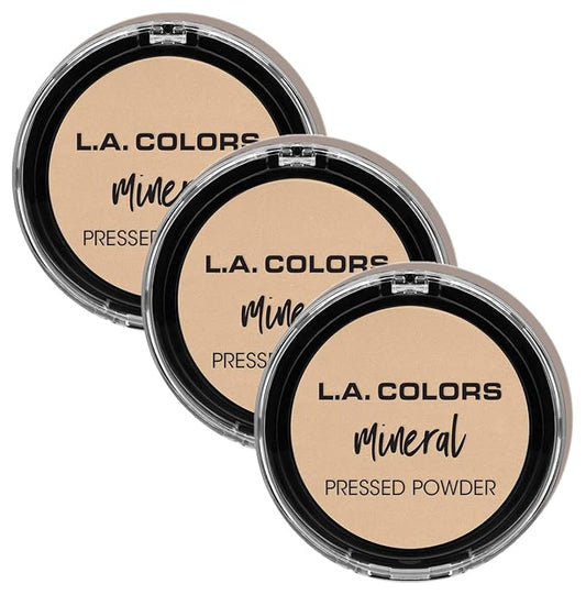 L.A COLORS Mineral Pressed Powder (Light Ivory) (Pack of 3)