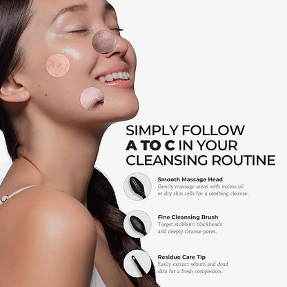 Charcoal Double Cleansing Duo with Deep Pore Cleansing Brush