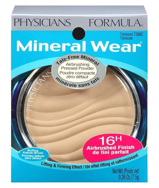 Physicians Formula Mineral Wear Talc-Free Mineral Airbrushing Pressed Powder Translucent | Dermatologist Tested, Clinically Tested
