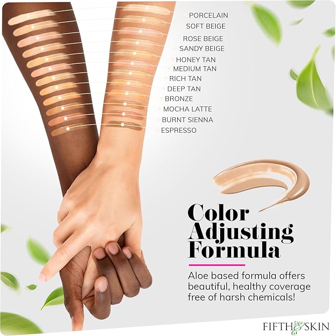 Fifth & Skin: Better’n Ur Skin Liquid Foundation (BRONZE) - Natural, Organic, Vegan, Cruelty-Free - Gluten-Free Beauty with Buildable Coverage and Palm-Free Luxury - 1 oz