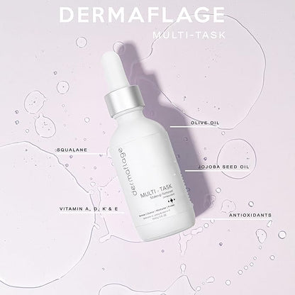 Facial Cleansing Oil | Makeup Remover for Sensitive Skin | Multi-Tasker with Anti-Oxidant Olive Oil, Vitamin E. | By Dermaflage | 2 fl oz.
