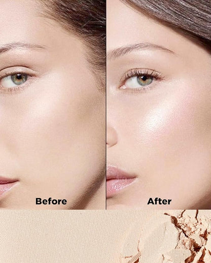 THESAEM Glam Glow Pact - Illuminating Pressed Powder for Oily & Combo Skin - Matte Finish with Radiant Finish - Sebum Control Pore Refining Pact with Natural Luminous Glow, 0.3oz.