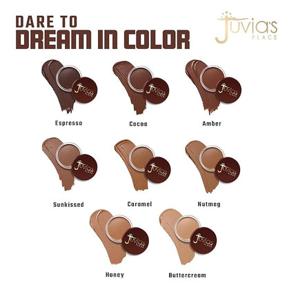 Juvia's Place Bronzed Cream Bronzer - Cocoa - Smooth Cream Bronzer Pot for Sun-Kissed Glow & Warmth, Buildable & Blendable Makeup Contour with Long-Lasting Matte Shimmer Finish, Highly Pigmented