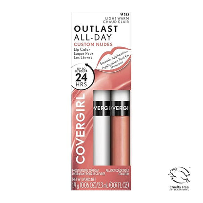 COVERGIRL Outlast All-Day Lip Color Custom Nudes, Light Warm (Pack of 2)
