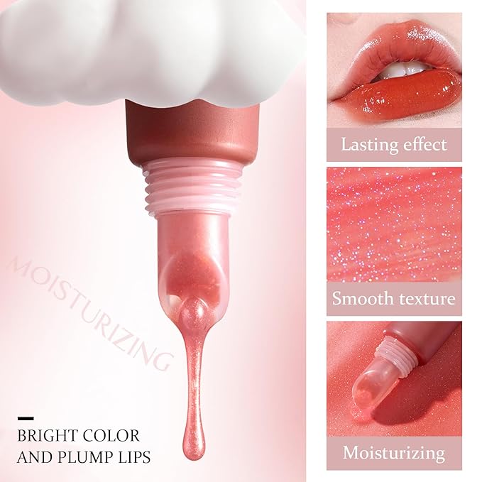 Juicy Lip Gloss, Lipgloss for Women and Girls, Lip Plumper, Lip Makeup Hydrating, Tinted Lip Balm, Colorful Lipgloss Moisturizing and Vibrant #rose pink