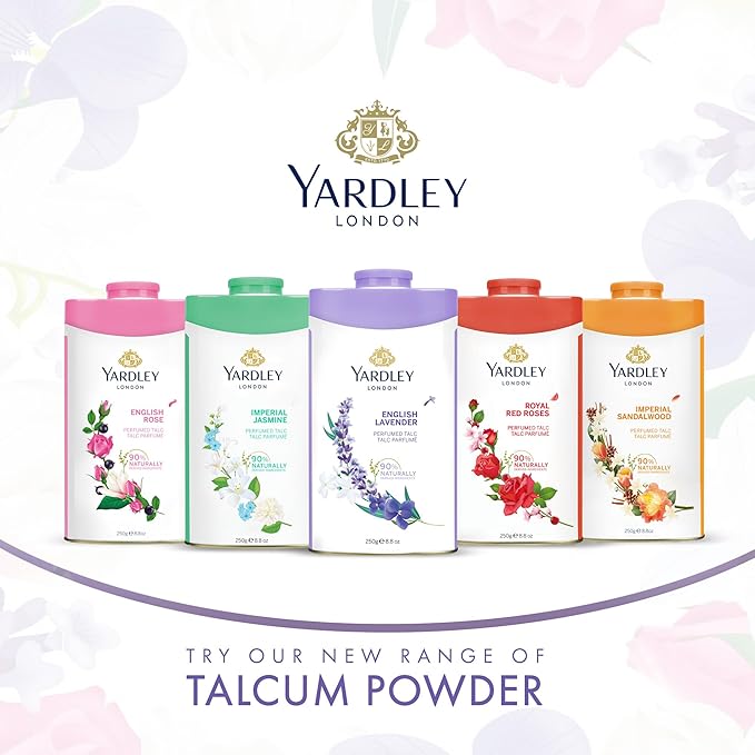 Yardley London Perfumed Talc, Red Roses, 8.8 oz, 250 g