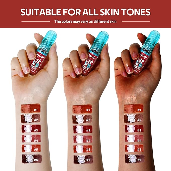 LIP VB Hydrating Gloss Stain – Lip Tint Gloss with 12HR Hydration Long-Lasting Moisture & Shine, Smooth Lip Stain with Glossy Finish, Non-Sticky, Rich Color for All Skin Tones (#6 WATER BOUT WINE, 1)