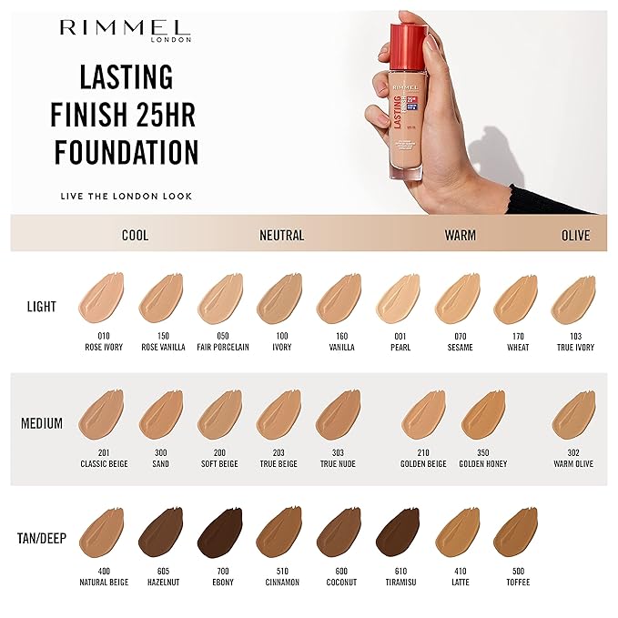 Rimmel London Lasting Finish 25 Hour Foundation - Vanilla, 30 ml (1 fl.oz)