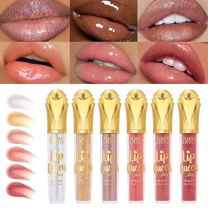 USHAS Lip Gloss,Lip Glow Oil, Shiny Smooth Soft Liquid Lip Glosses Lip Stain, High-Shine Finish, Moisturizing For Girls And Women Makeup (S5, Pack of 1)