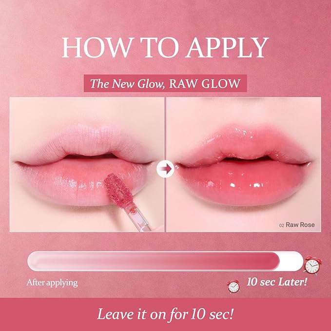 HINCE Raw Glow Gel Tint - Glossy Dewy Lip Tint, Non-Sticky & Long Wearing Lip Gloss for Natural Glass Glow, Moisturizing Liquid Lipstick, Vegan, 0.13 fl.oz. (RAW GRAPE, 06)