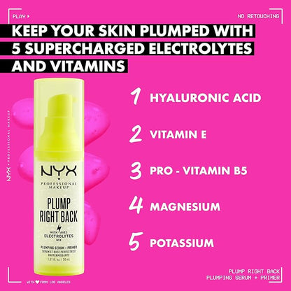 NYX PROFESSIONAL MAKEUP Plump Right Back Plumping Serum & Primer, With Hyaluronic Acid