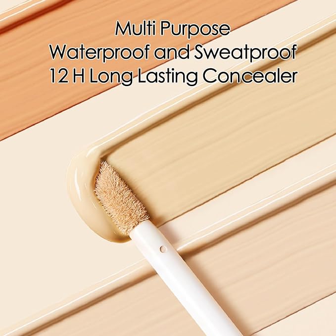 Boobeen Dual Ended Liquid Concealer Stick for Women, Natural Eye Concealer for Dark Circles，Long Lasting Foundation With Full Coverage Makeup