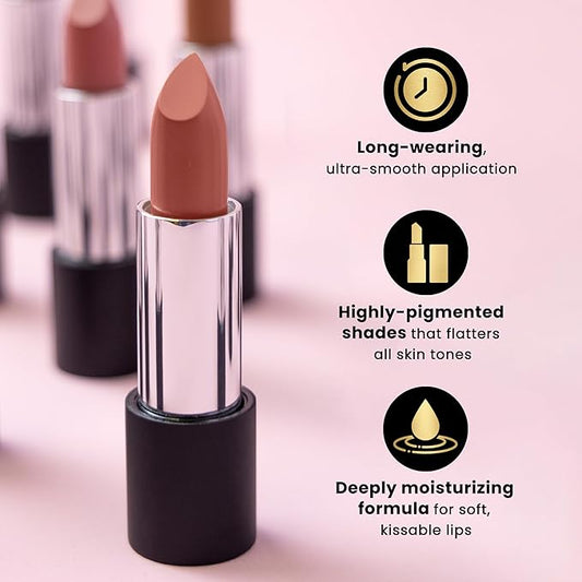 Frankie Rose Long Lasting Lipstick for Women | Smudge Proof Lipstick Enriched with Jojoba Oil | Buildable Lip Colors, Suitable For All Skin Tones | Cruelty-Free Lip Makeup | Apricot