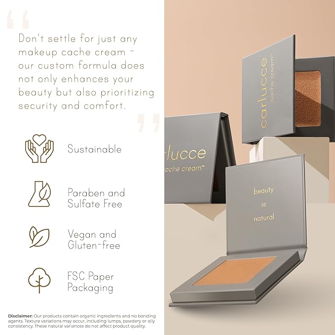 Carlucce Cache Cream 3-in-1 Makeup Color Palette, Keen - Foundation, Concealer & Primer, Medium - Full Coverage, Natural Finish, Vegan & Cruelty Free