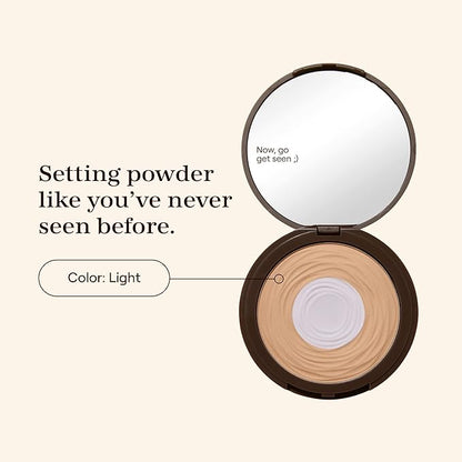 Live Tinted Hueskin Brightening Core Setting Powder - Hydrating, Shine Control Blurring Setting Powder Formulated with Hydrating Phytosqualane For A Natural Soft Matte Finish - Light Shade