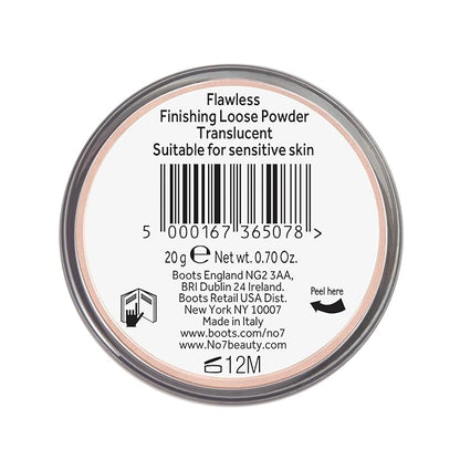 No7 Flawless Finish Loose Setting Powder - Mattifying & Blurring Setting Powder to Set Makeup for a Shine-Free, Airbrush Finish - Helps Soften the Appearance of Fine Lines - Translucent (0.71 oz)