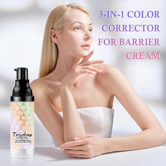 2PCS One Step Color Corrector,Moisturizing Primer for Face Before Makeup,Oil Control Primer Face Makeup,Skin Tone Correcting Makeup Primer Isolation Cream with 2 Makeup Sponges