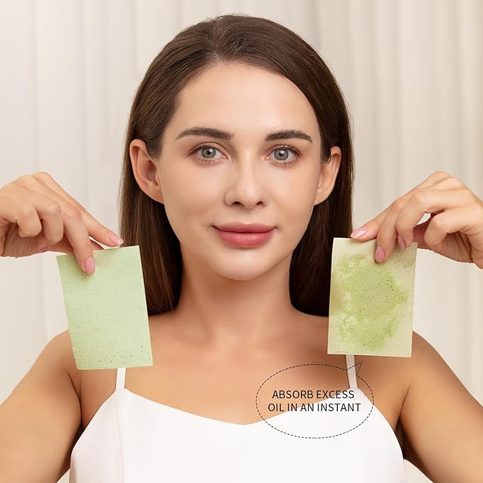 Teenitor Green Tea Blotting Paper - 800 Oil Absorbing Sheets for Oily Skin, Face Oil Control Film