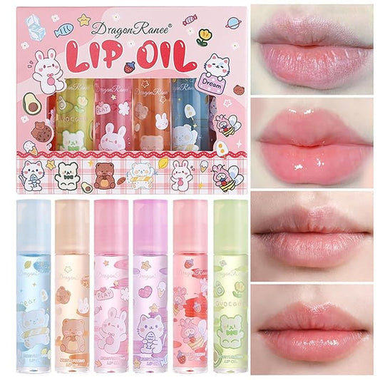 6PCS Roll On Lip Gloss Set, Fruit Flavored Lip Gloss Set Glossy Lip Make-up for Kids and Teens, Non Toxic, Kid Friendly, Party Gift, Best Friends