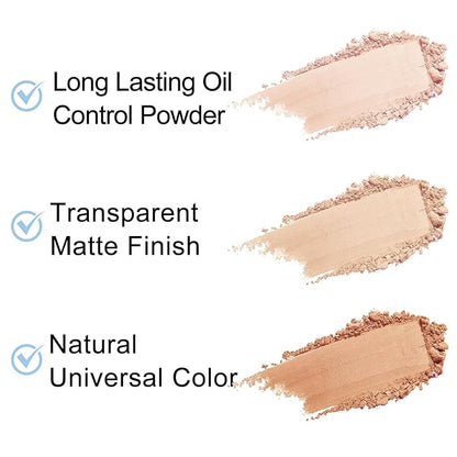 Hydrating Face Powder, Oil Control Face Pressed Powder, Long-lasting Flawless Setting Powder, Matte Waterproof Makeup for Oily Combination and Mature Skin