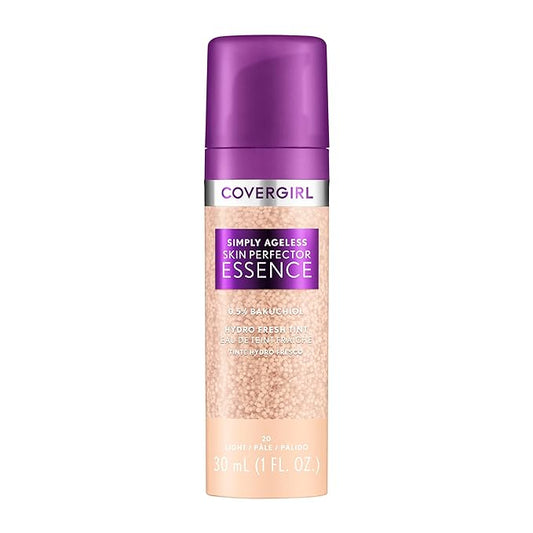 Covergirl Simply Ageless Skin Perfector Essence Foundation Bundle with Shades 20 Light and 30 Light-Medium, 1oz Each