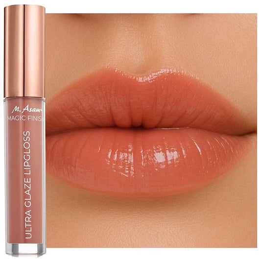 M. Asam MAGIC FINISH ULTRA GLAZE LIPGLOSS crispy peanut - plumping lip gloss for supple lips with intensive shine, lip care with hyaluronic acid & peptide, delicate vanilla aroma, 0.13 Fl Oz
