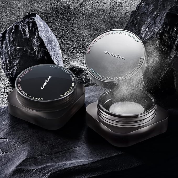 Soft Focus Loose Setting Powder, Waterproof, Matte, Oil Control, Shine Free, Talc-Free Face Powder Makeup, 24H Longwear Finishing Powder, 01 Dark Purple