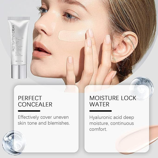 Face Tightener No-Filter Primer,Face Tightener Cream for before Makeup,Skin Tightening Primer Makeup Blurring