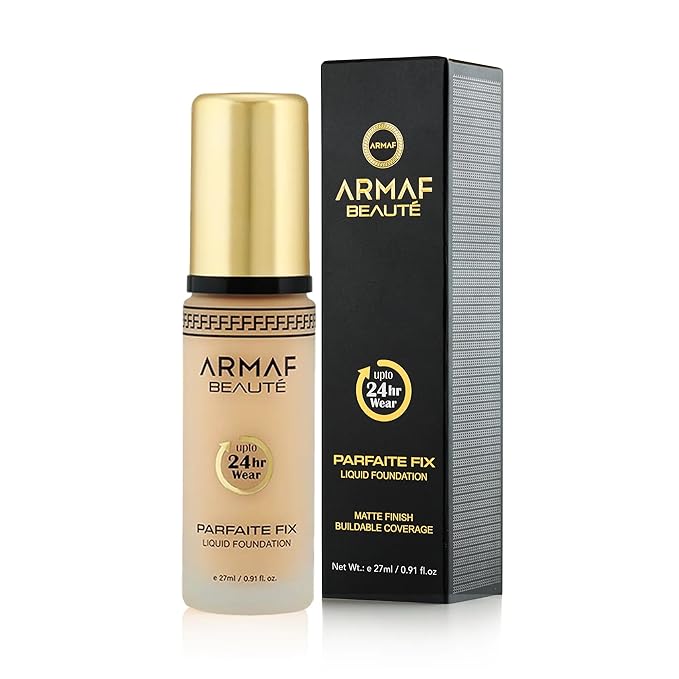 Armaf Beauté Parfaite Fix Liquid Foundation Makeup - Water Resistant, Lasts Up To 24 Hours | Beige, 27 ml/0.91 fl.oz