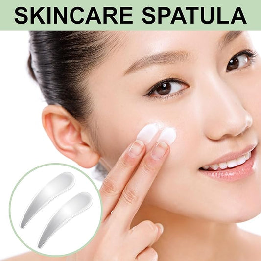 3 pcs Mini Metal Makeup Spatula, Skincare Scoop Applicator, Reusable Facial Massage Spoon, Cosmetic Cream Spatulas Tools for Face, Cream, Eye