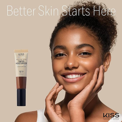 Tinted Moisturizer with SPF 32 PA+++ (Chestnut), 12 Hour Hydrating Sunscreen for Face, No White Cast, Natural Radiant Finish, Medium Coverage, With Hyaluronic Acid, Vitamin E, Peptide