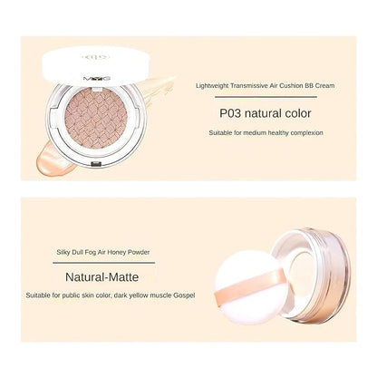 Meiyan Tang Lightweight Cushion Foundation BB Cream - Natural Coverage, Hydrating, Long-Lasting, Non-Drying, Waterproof, Anti-Sweat, Flawless Matte Finish, Unique Butterfly Puff Design