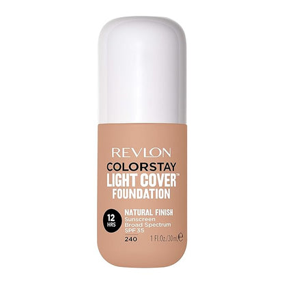 Revlon ColorStay Light Cover Liquid Foundation, Hydrating Longwear Weightless Makeup with SPF 35, Light-Medium Coverage for Blemish, Dark Spots & Uneven Skin Texture, 240 Medium Beige, 1 fl. oz.