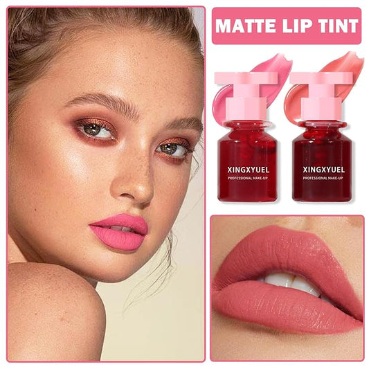2PCS Velvet Lip Gloss Set, Multipurpose Liquid Lipstick - Non-Sticky, Long Lasting Waterproof Lip & Cheek Tint - Set B