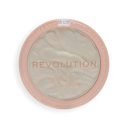Revolution, Reloaded Pressed Powder Highlighter, Intensely Pigmented for a High Impact Dewy Finish, Golden Lights, 0.22 Oz