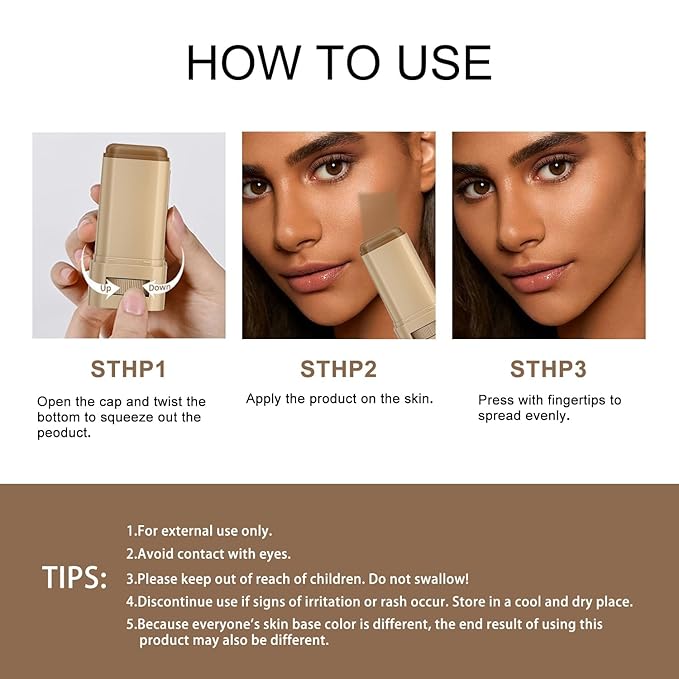2 Pcs Foundation Stick Beauty Balm Serum Boosted Skin Tint, 2025 New Makeup Tint, Portabl Moisturizing Essence Contour Stick Foundation Beauty Balm (#01)