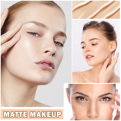 Flawless AirBrush Foundation High Coverage Foundation Smooth Creamy Matte Spray Foundation Makeup Kit For Mature Skin With Natural Nude Finish #Natural Color